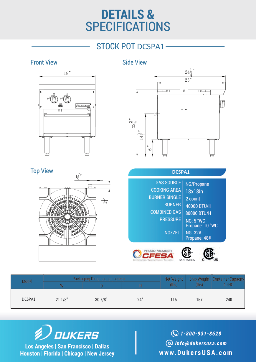DCSPA1 dimensional drawing