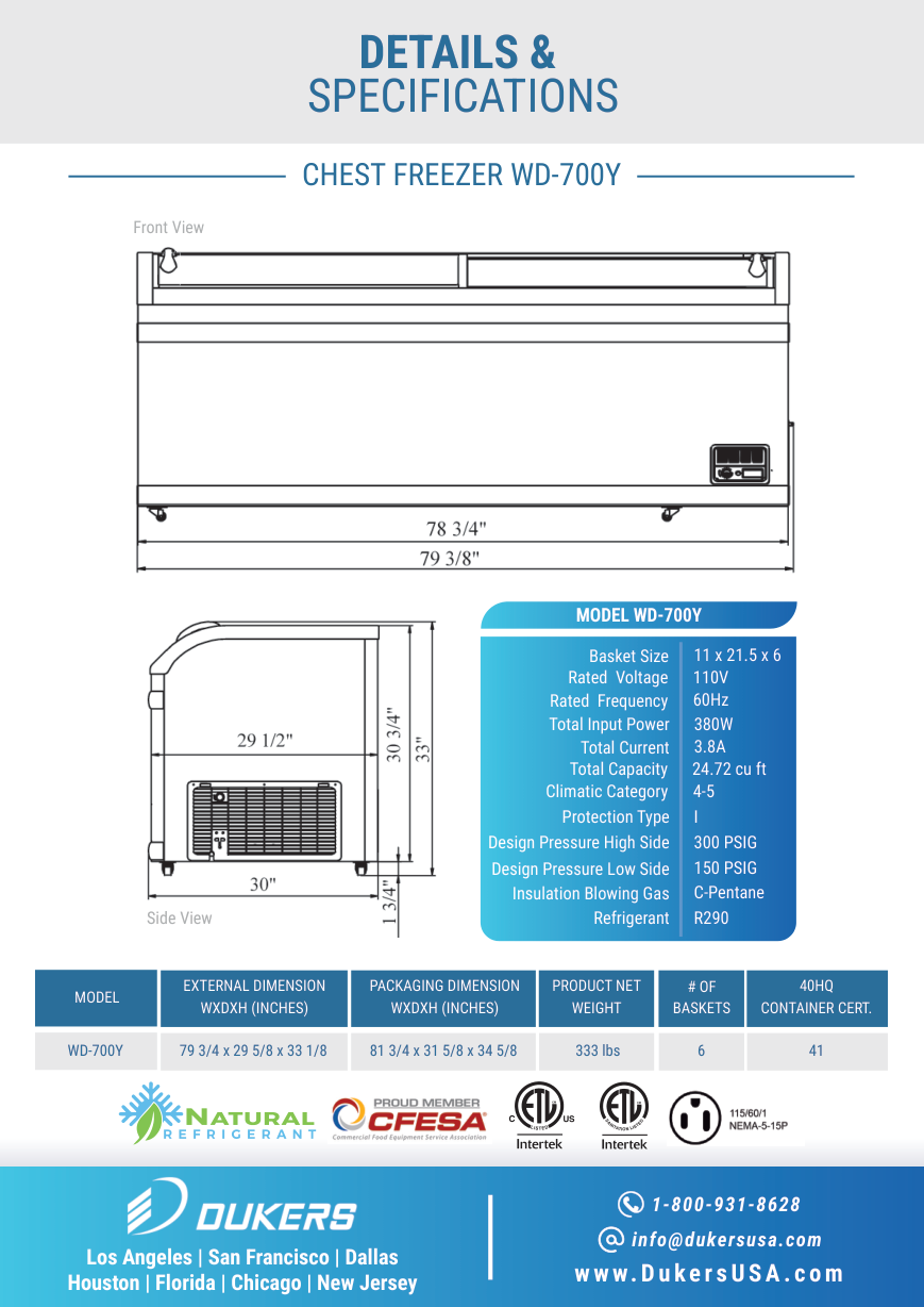 WD-700Y dimensional drawing